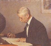 Painting of J.C. Kapteyn at his desk Jan Veth